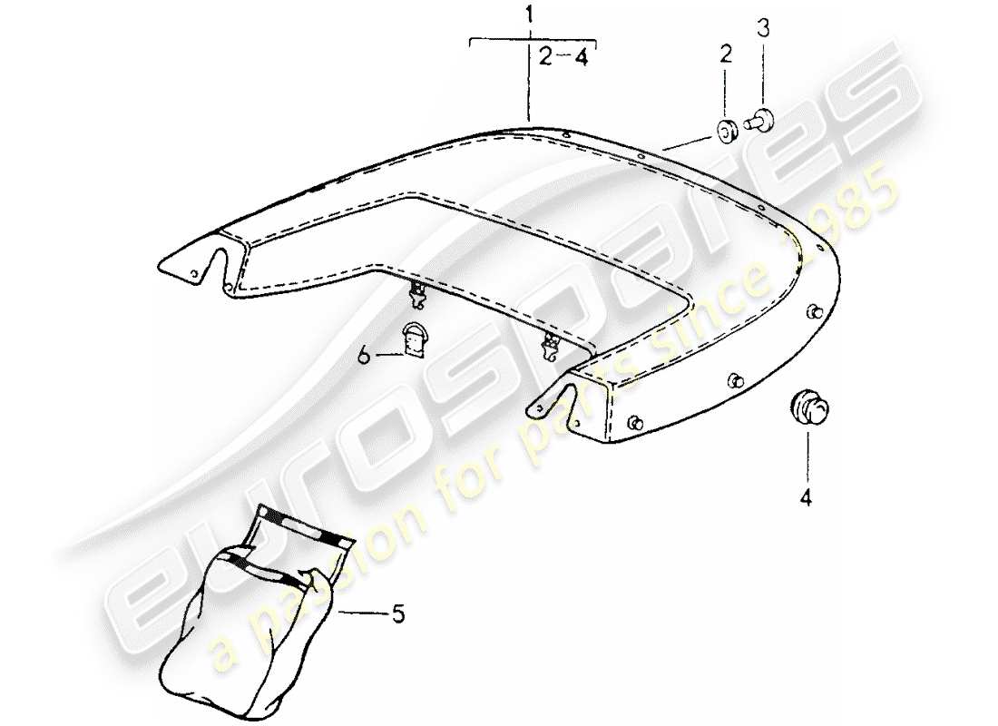 porsche 1989 (964) boot cover parts diagram