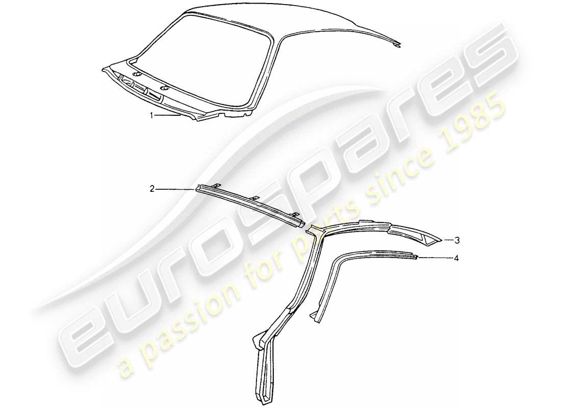 porsche 1990 (964) exterior panelling parts diagram