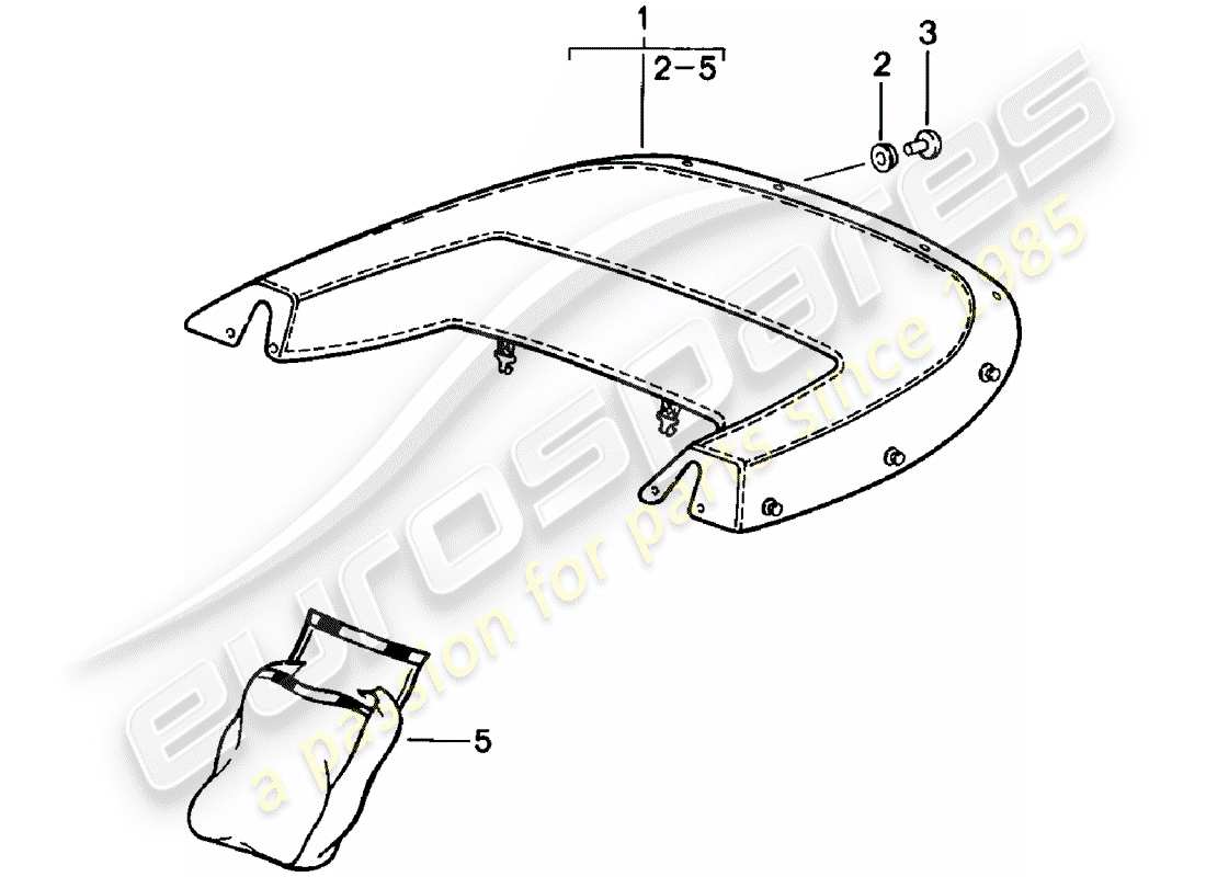 porsche 1983 (911) boot cover part diagram