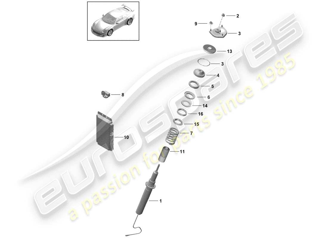 porsche 2014 (991-1 r/gt3/rs) vibration damper d - mj 2019>>speedster part diagram
