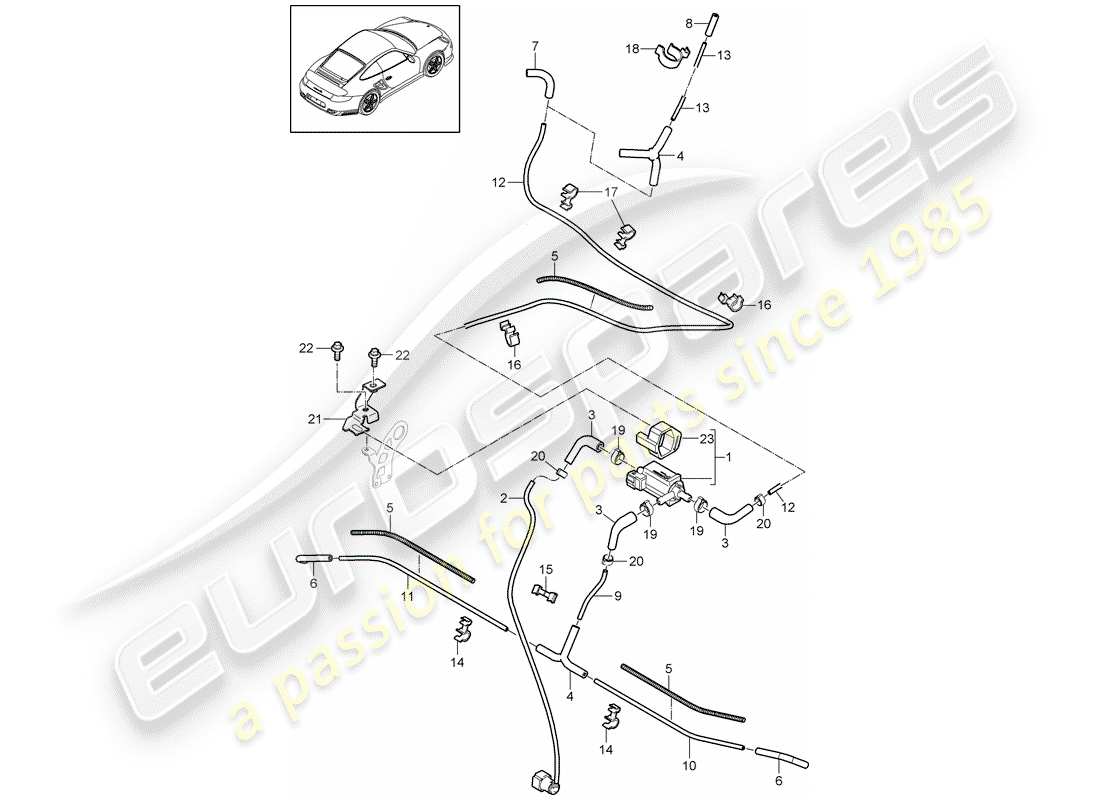 porsche 911 t/gt2rs (2011) vacuum control parts diagram