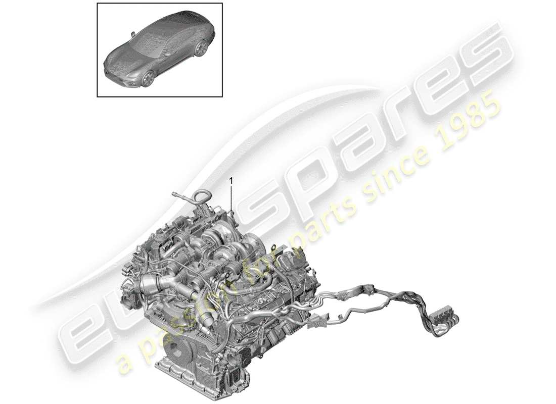 porsche 2019 (panamera 971-1) replacement engine (complete) part diagram