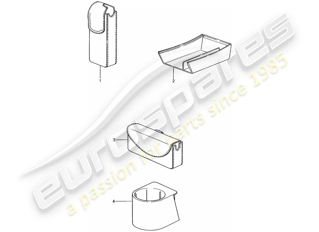 porsche 1997 (tequipment) stowage box parts diagram