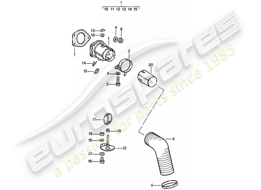 porsche 1985 (911) heating air supply part diagram
