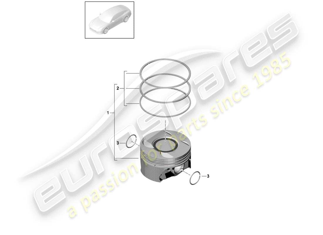 porsche 2020 (panamera 971-1) piston piston ring part diagram