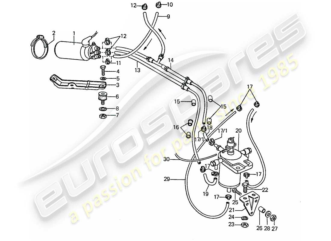 porsche 911 (1975) fuel system - for - mechanical injection part diagram