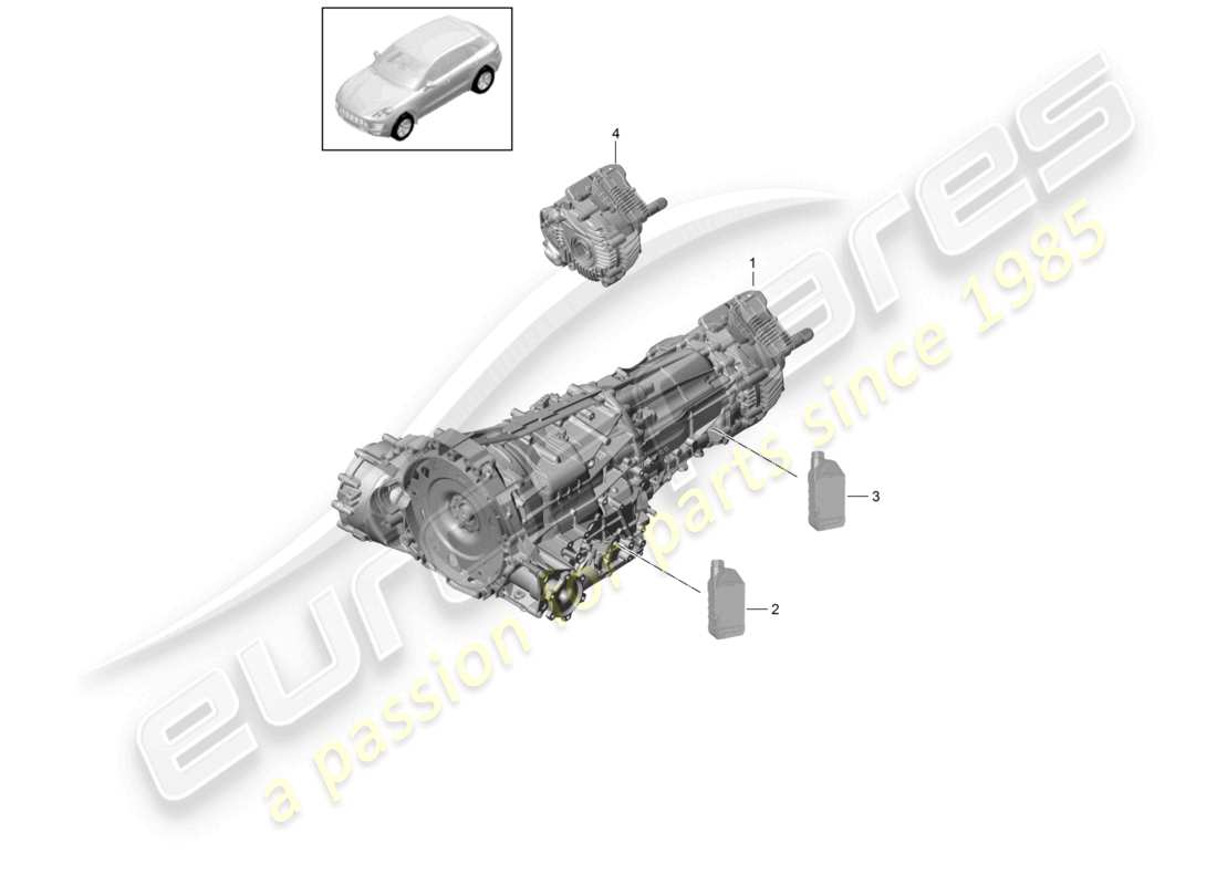 porsche 2014 (macan) 7-speed dual clutch gearbox - pdk - see technical information 3965 26/18 parts diagram