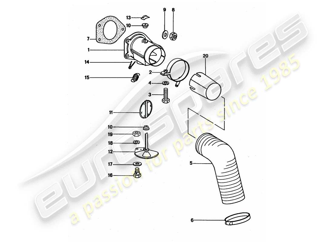 porsche 1977 (911 turbo) heating air supply part diagram