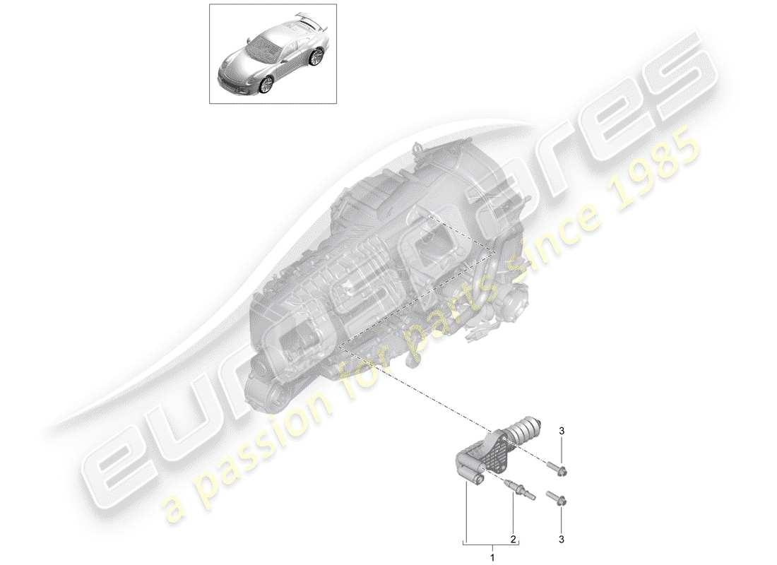 porsche 2015 (991-1 r/gt3/rs) clutch slave cylinder part diagram