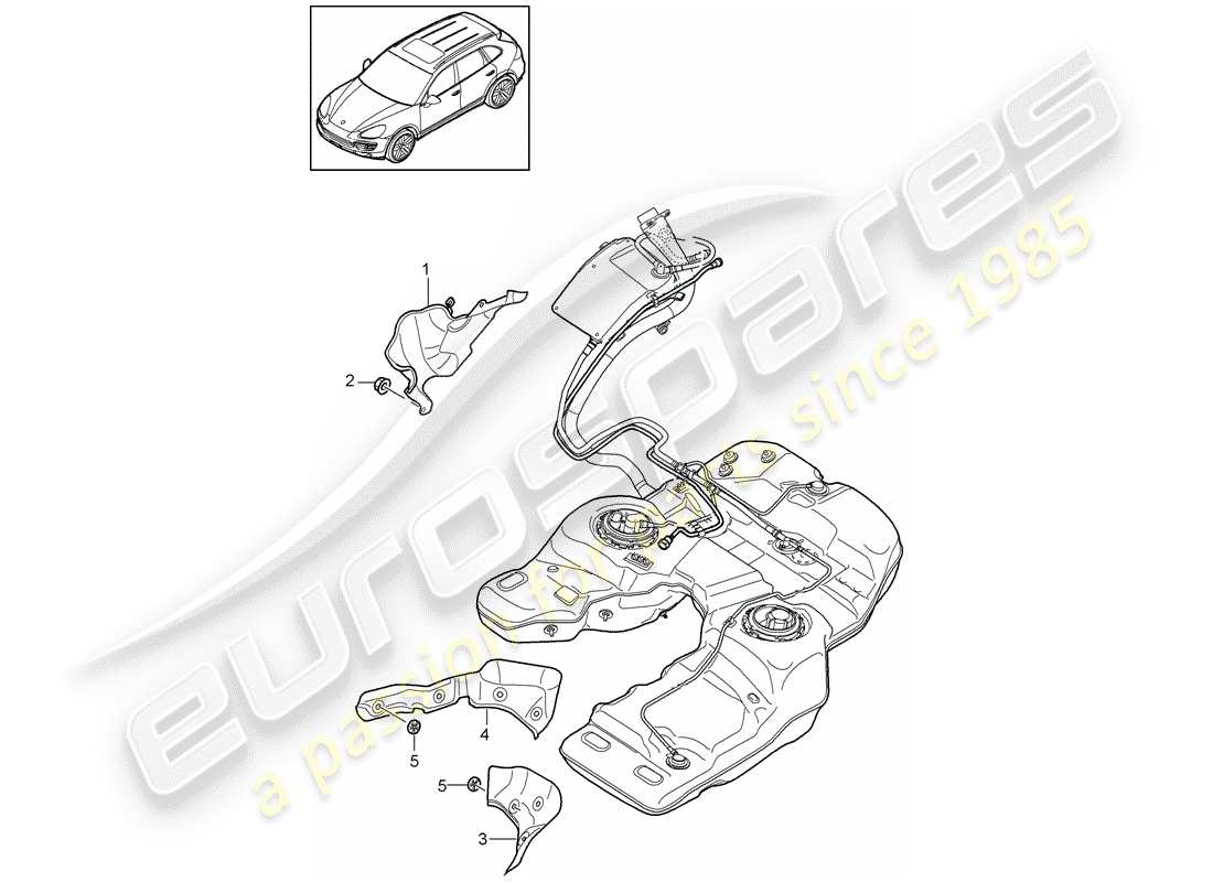 porsche 2014 (cayenne e2 92a) fuel tank accessories part diagram