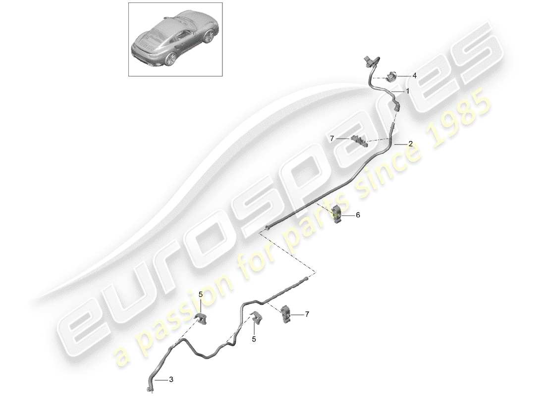 porsche 2016 (991-1 turbo) vacuum line front center rear d >>- mj 2016 part diagram