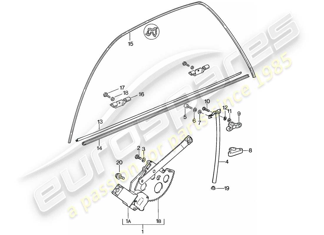 porsche 1979 (928) window regulator parts diagram