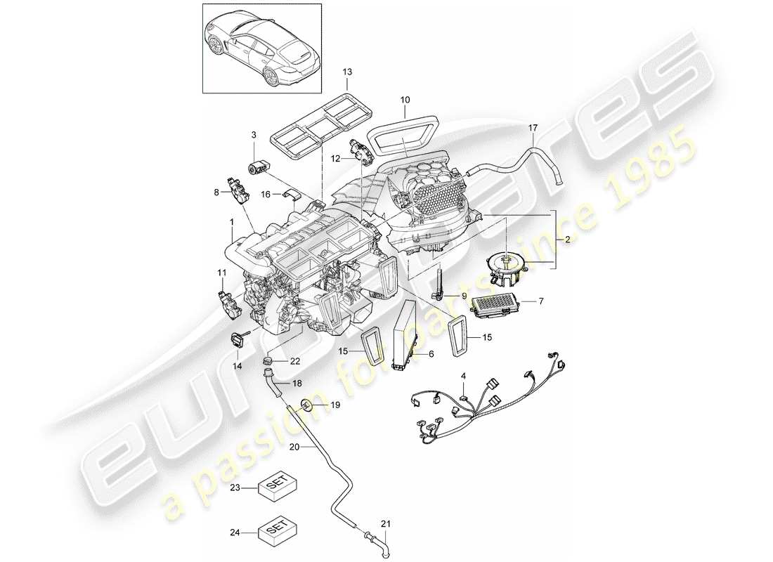 porsche 2015 (panamera 970) air distribution housing part diagram