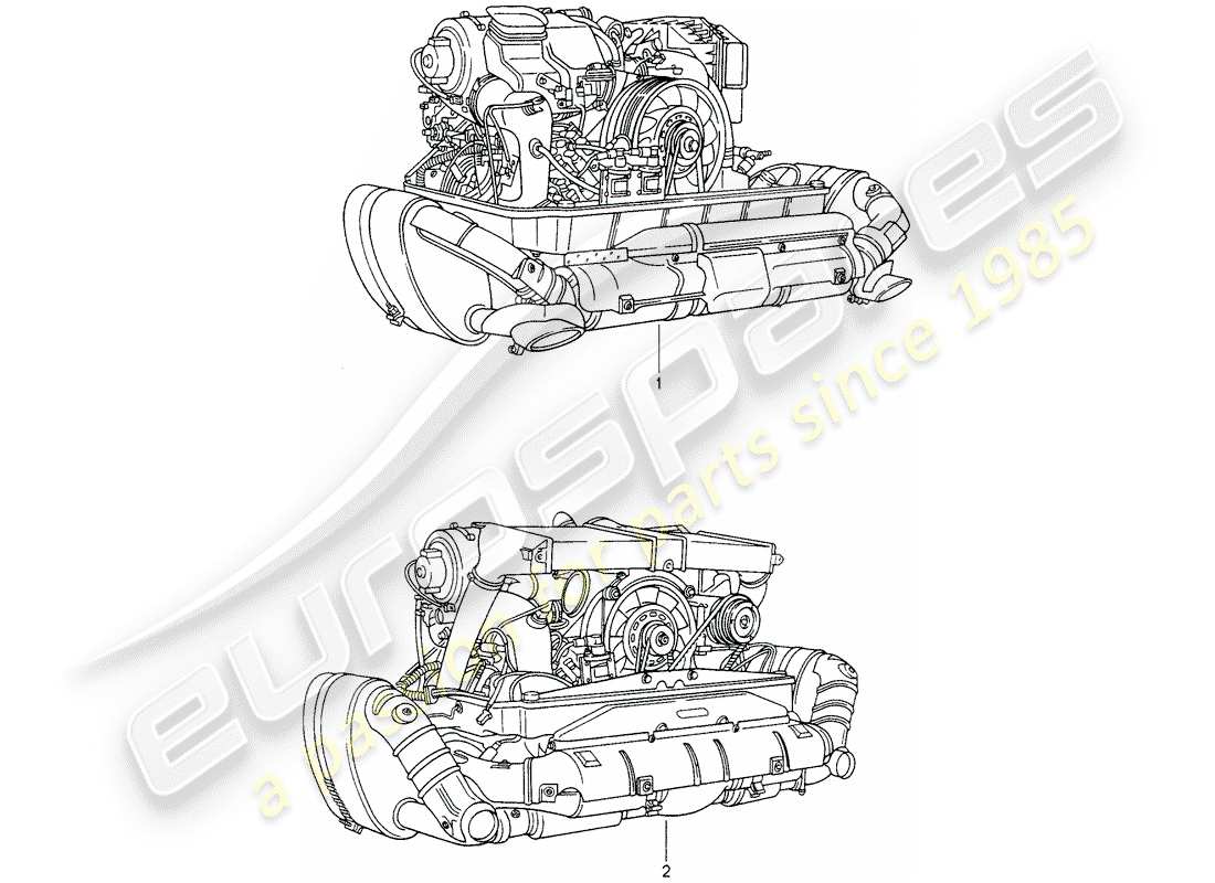 porsche 1994 (993) replacement engine - ready for installation parts diagram