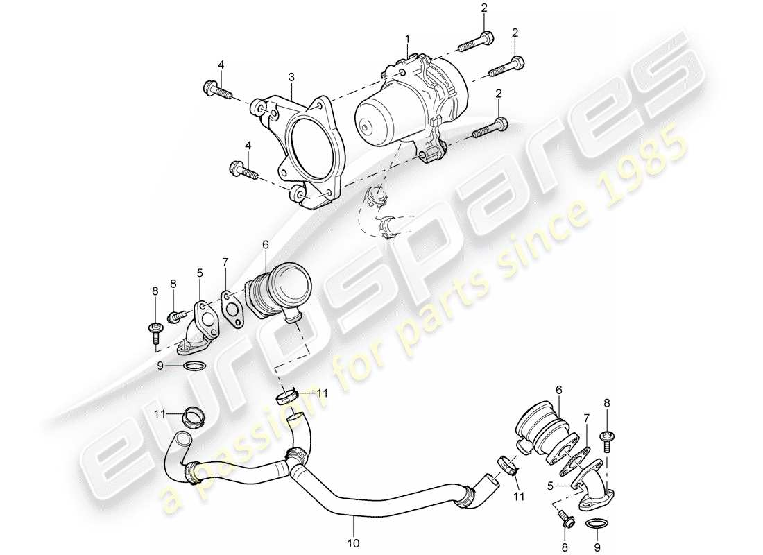 porsche 2010 (997-2 gt3) air injection parts diagram