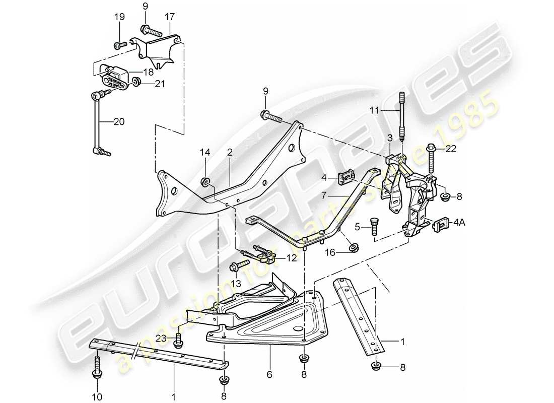 porsche cayman 987 (2006) rear axle parts diagram