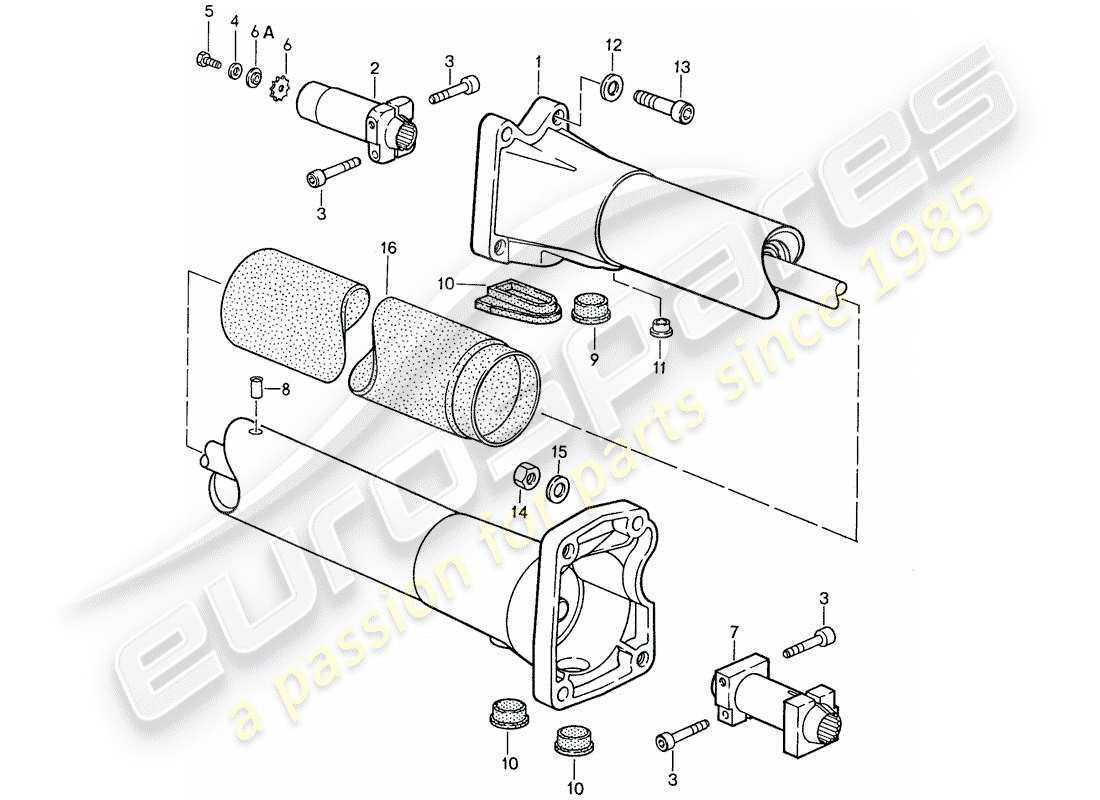 porsche 1987 (959) central tube parts diagram