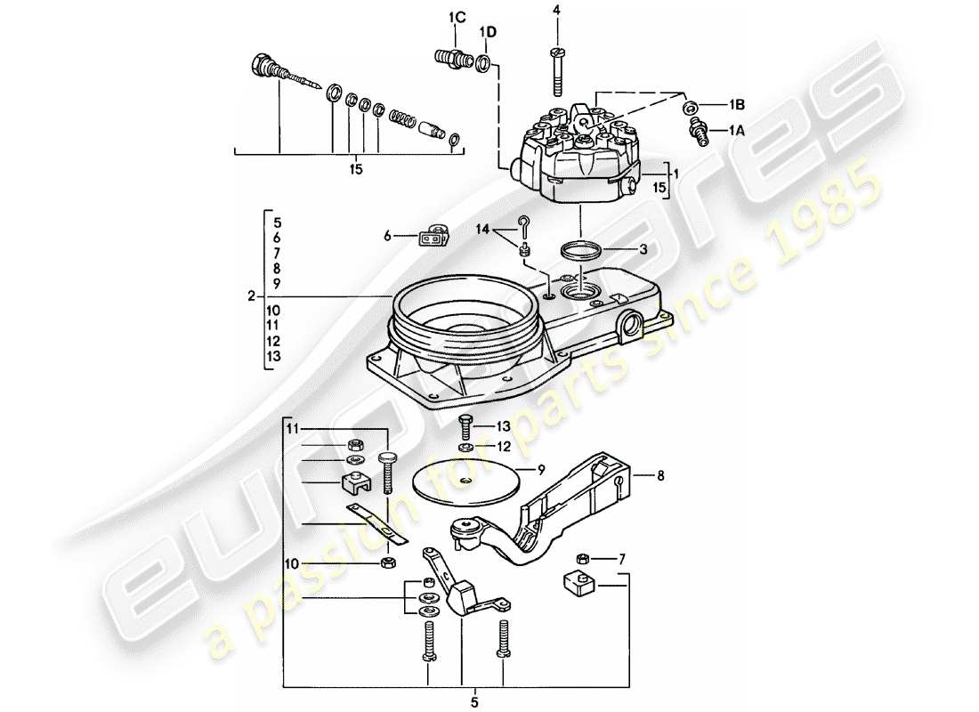 porsche 1979 (911) mixture control unit part diagram