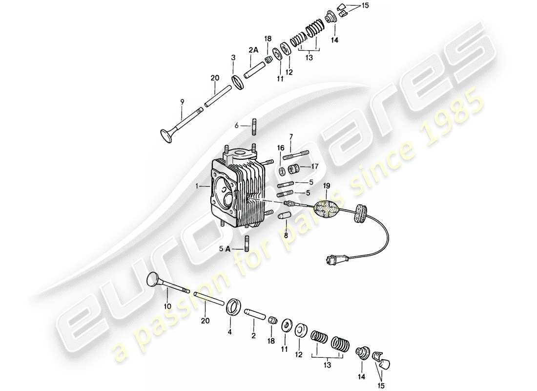 porsche 1988 (911) cylinder head - repair set for maintenance - see illustration: part diagram