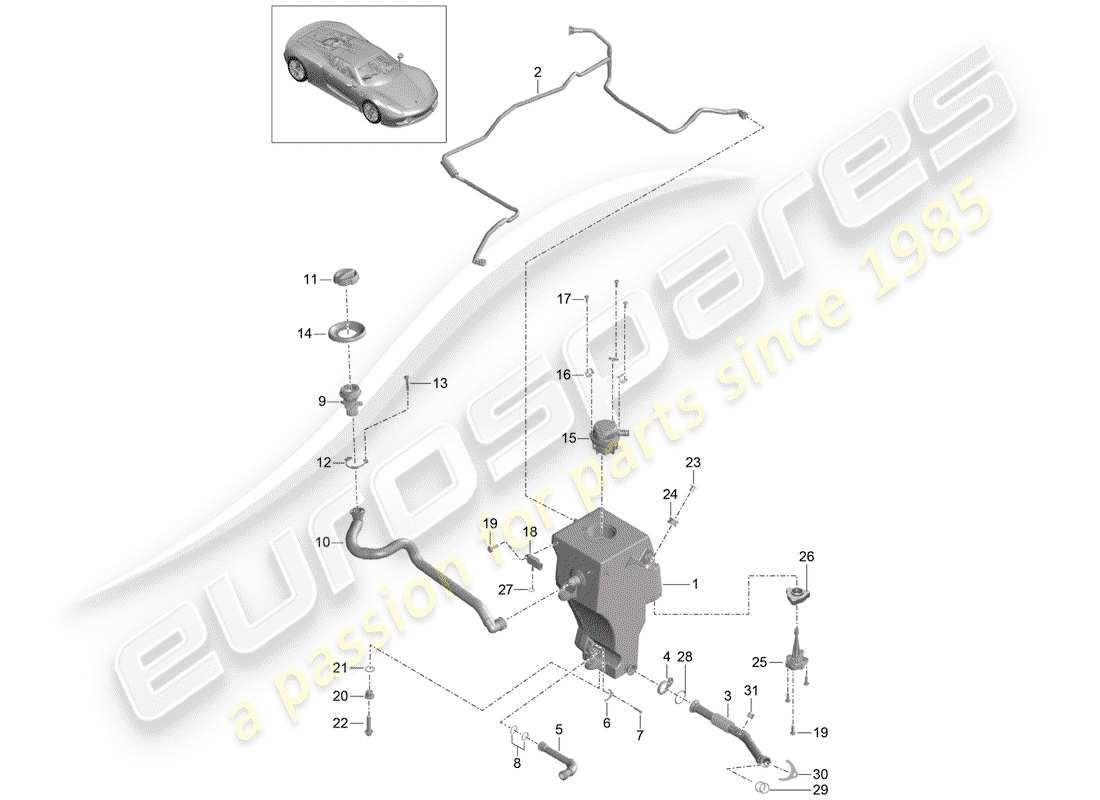 porsche 2015 (918 spyder) engine lubrication parts diagram