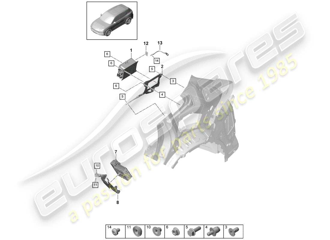 porsche 2020 (cayenne e3 9ya/9yb) charger for high-voltage battery heat exchanger part diagram
