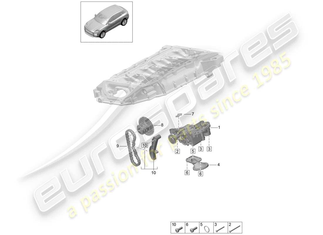 porsche 2020 (macan) oil pump parts diagram