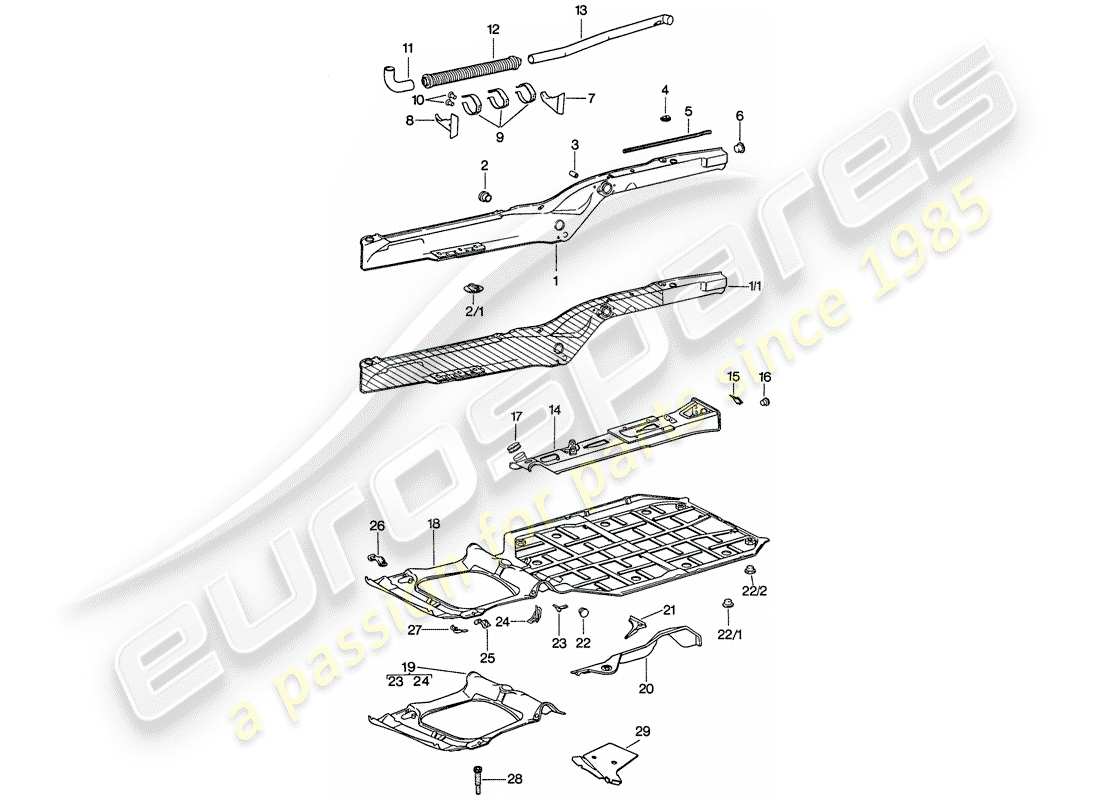 porsche 1974 (911) frame part diagram