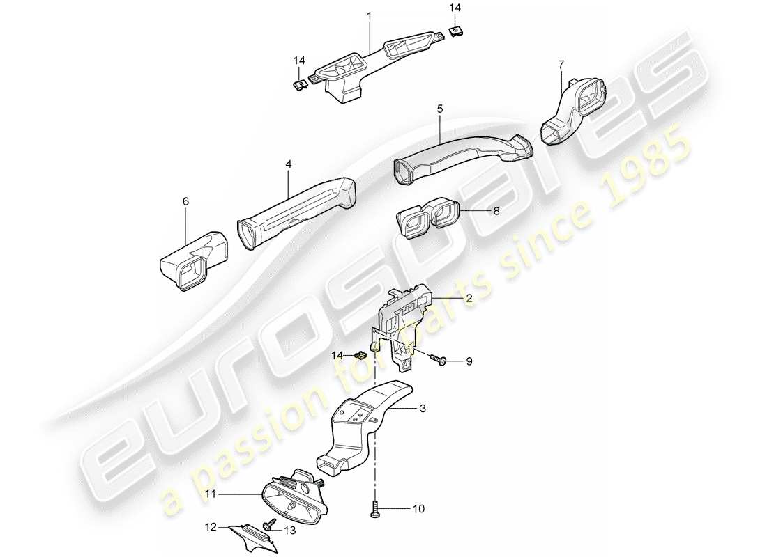 porsche 2005 (997-1) air distributor parts diagram