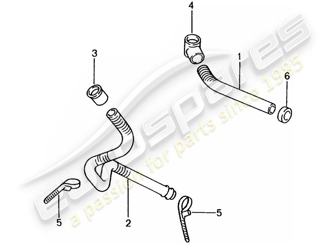 porsche 2000 (986 boxster) water drain pipe for heater unit air distribution housing parts diagram