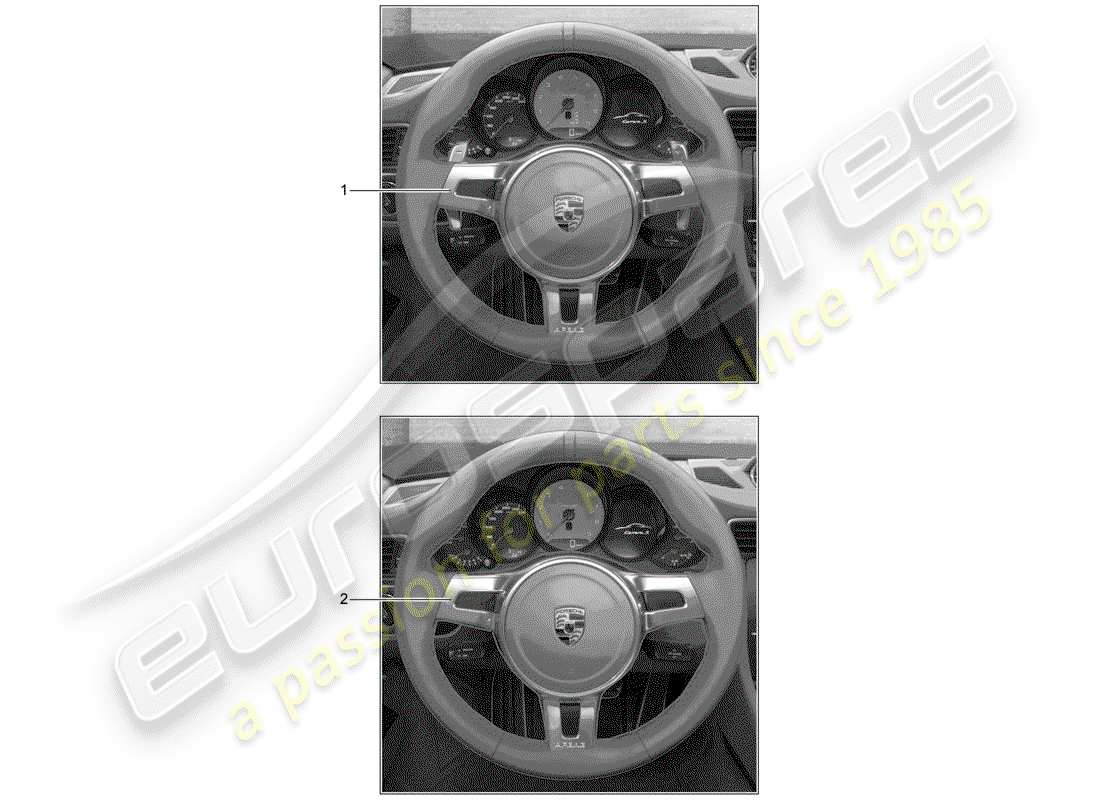 porsche tequipment 98x/99x (2013) steering wheel parts diagram