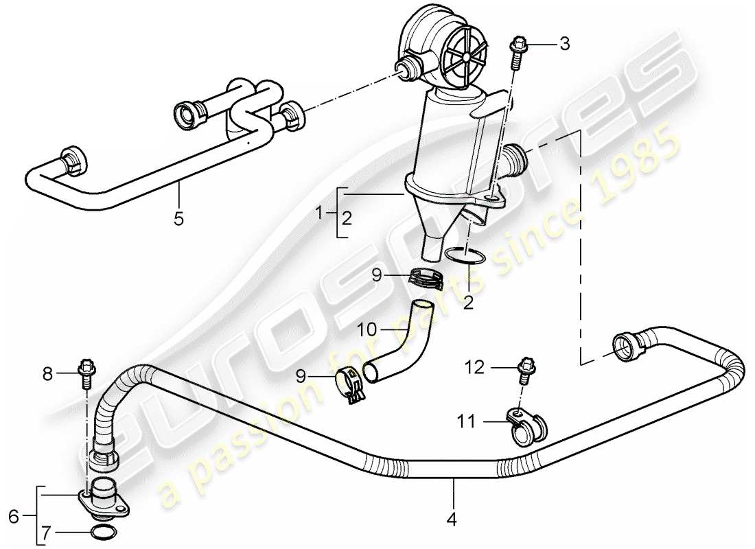 porsche 2006 (987 cayman) crankcase housing ventilation part diagram