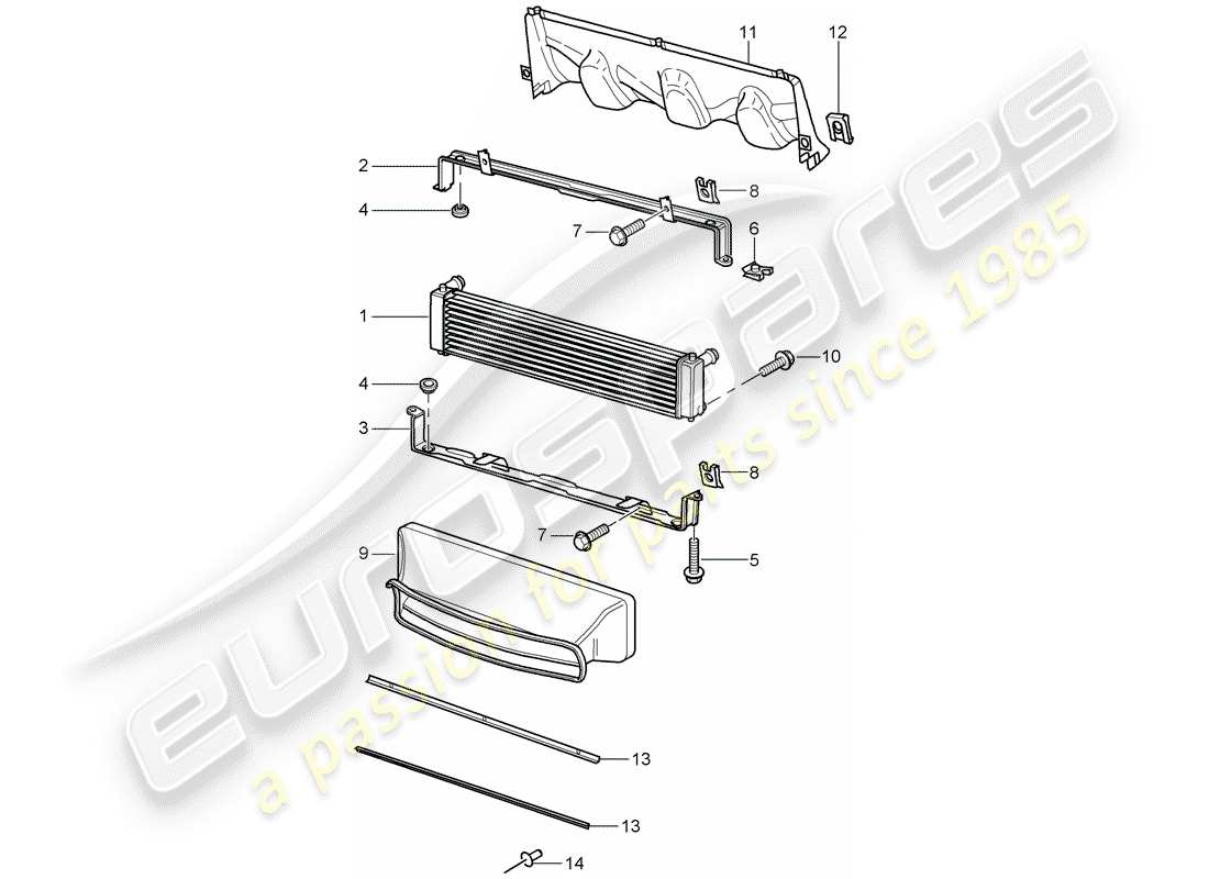porsche 2003 (996) radiator part diagram