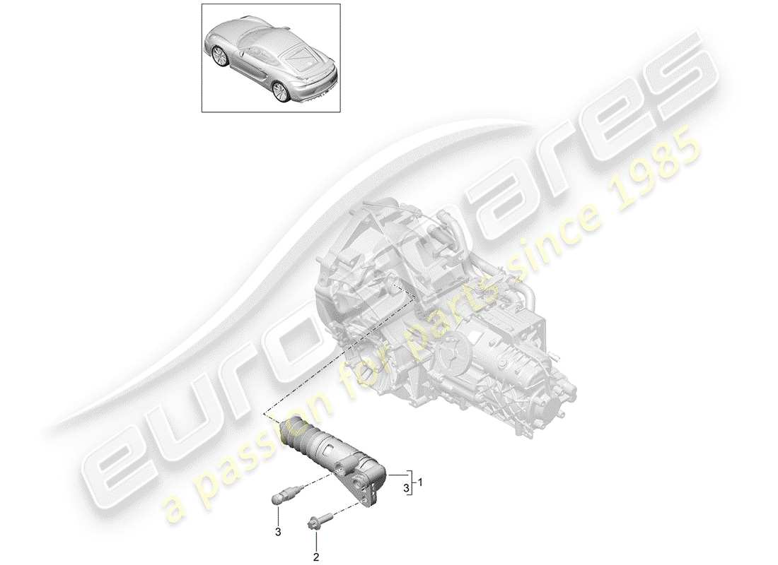 porsche 2016 (981 cayman gt4) clutch slave cylinder part diagram