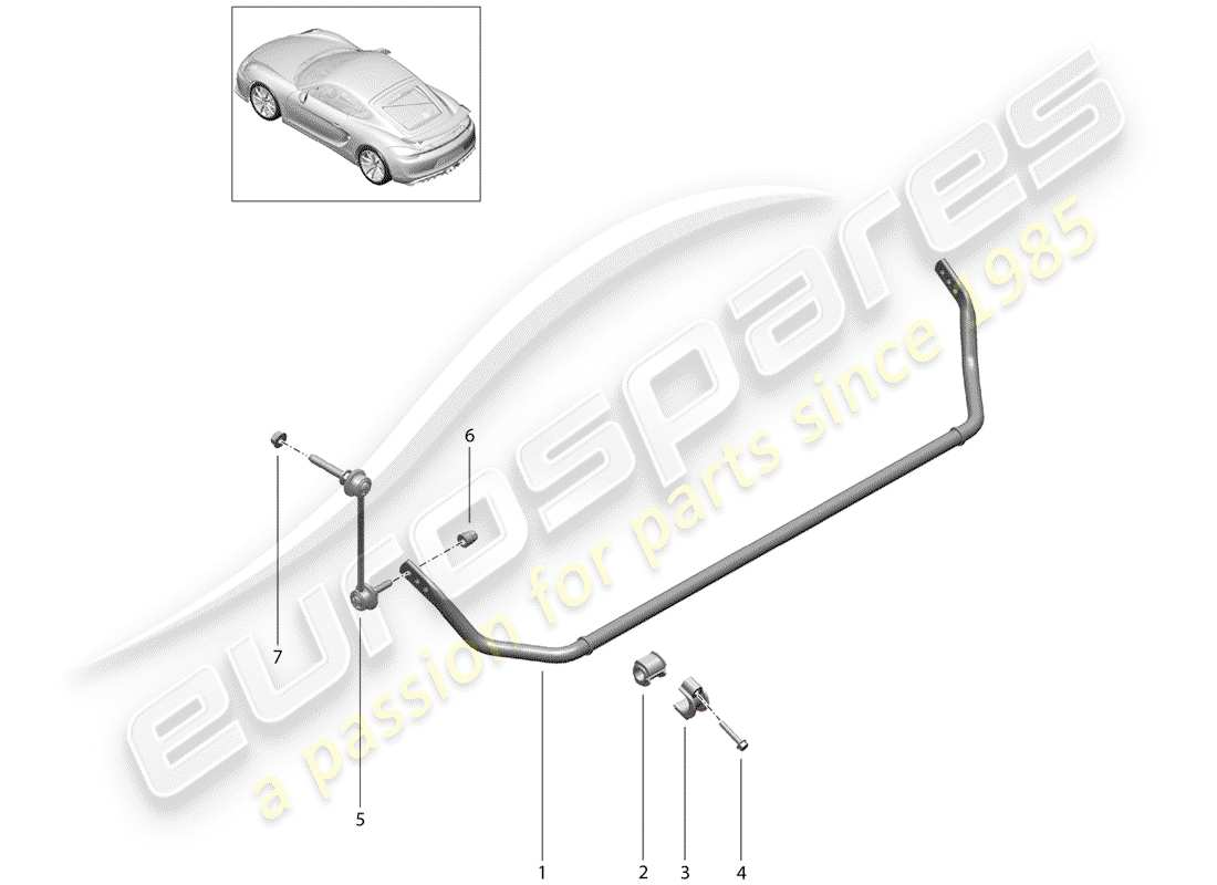 porsche 2016 (981 cayman gt4) anti-roll bar part diagram