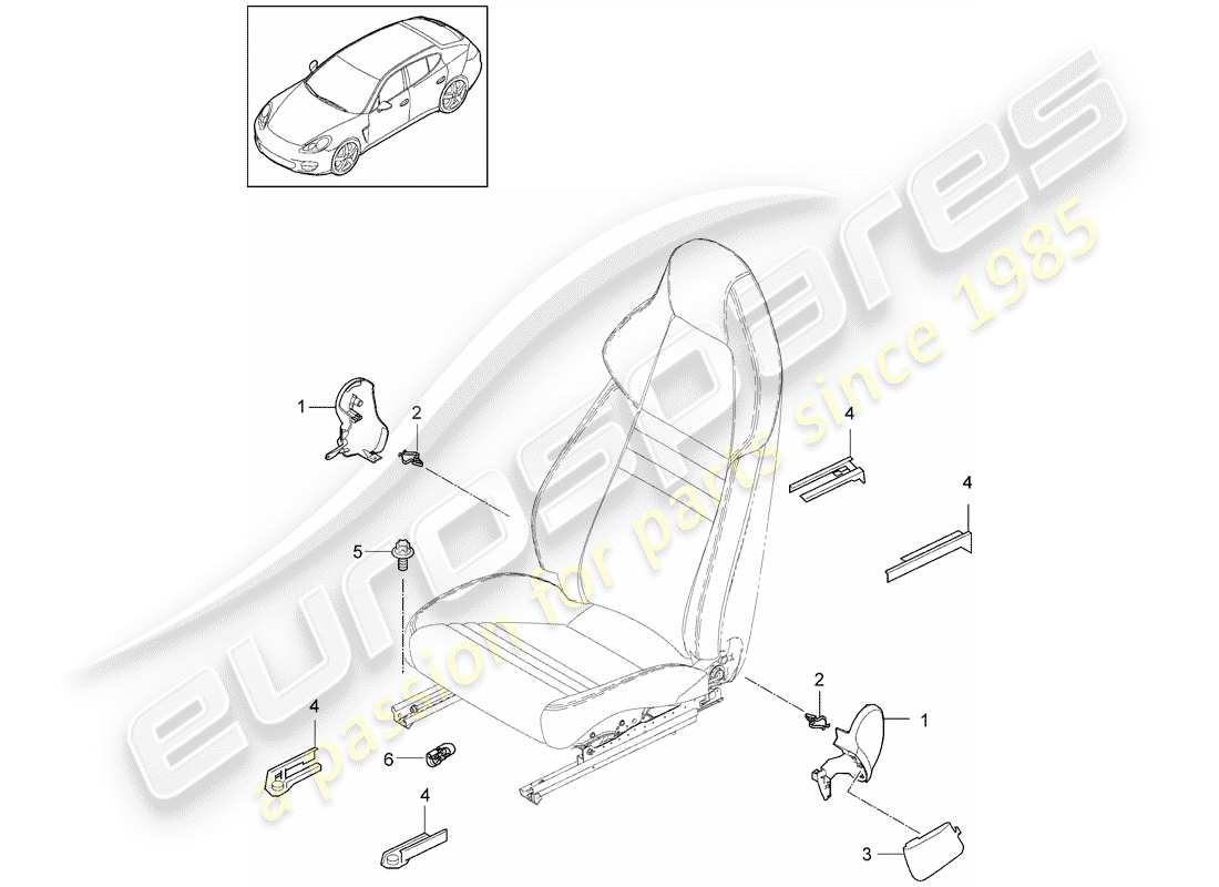 porsche 2015 (panamera 970) sports seat front (complete) nicht lieferbar part diagram