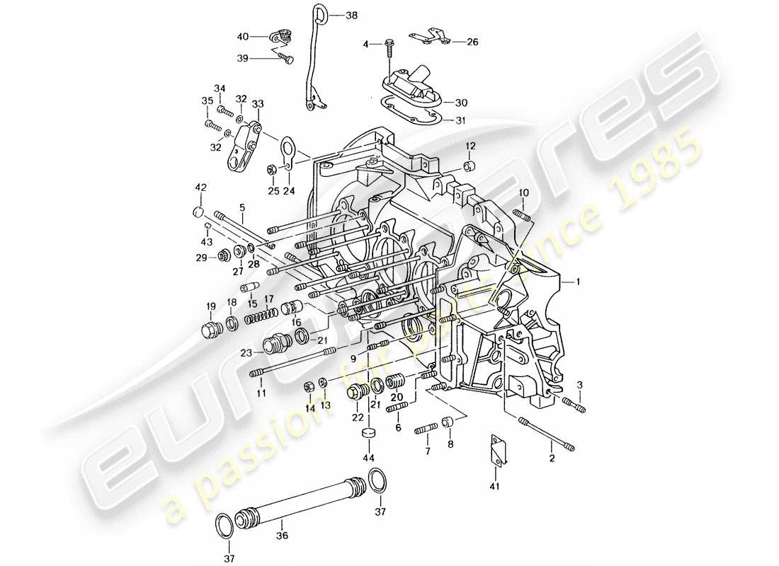 porsche 1998 (993) crankcase - repair set for maintenance - see illustration: part diagram