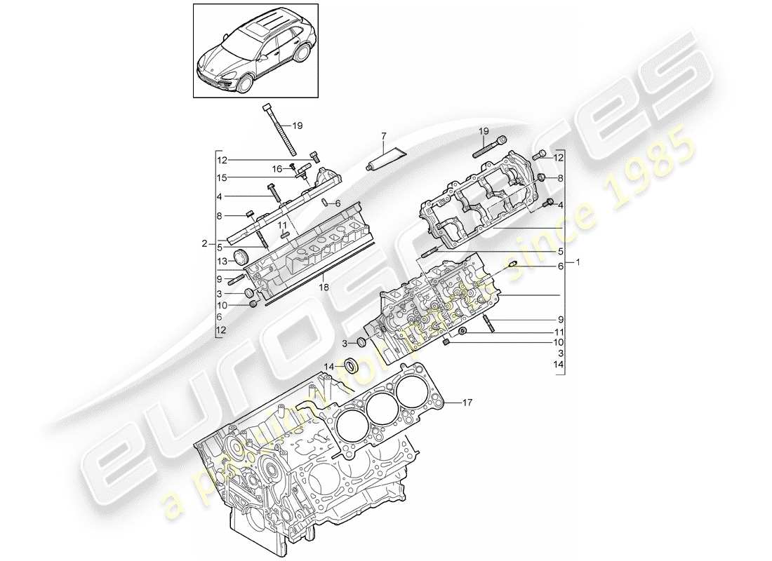 porsche 2016 (cayenne e2 92a) cylinder head part diagram
