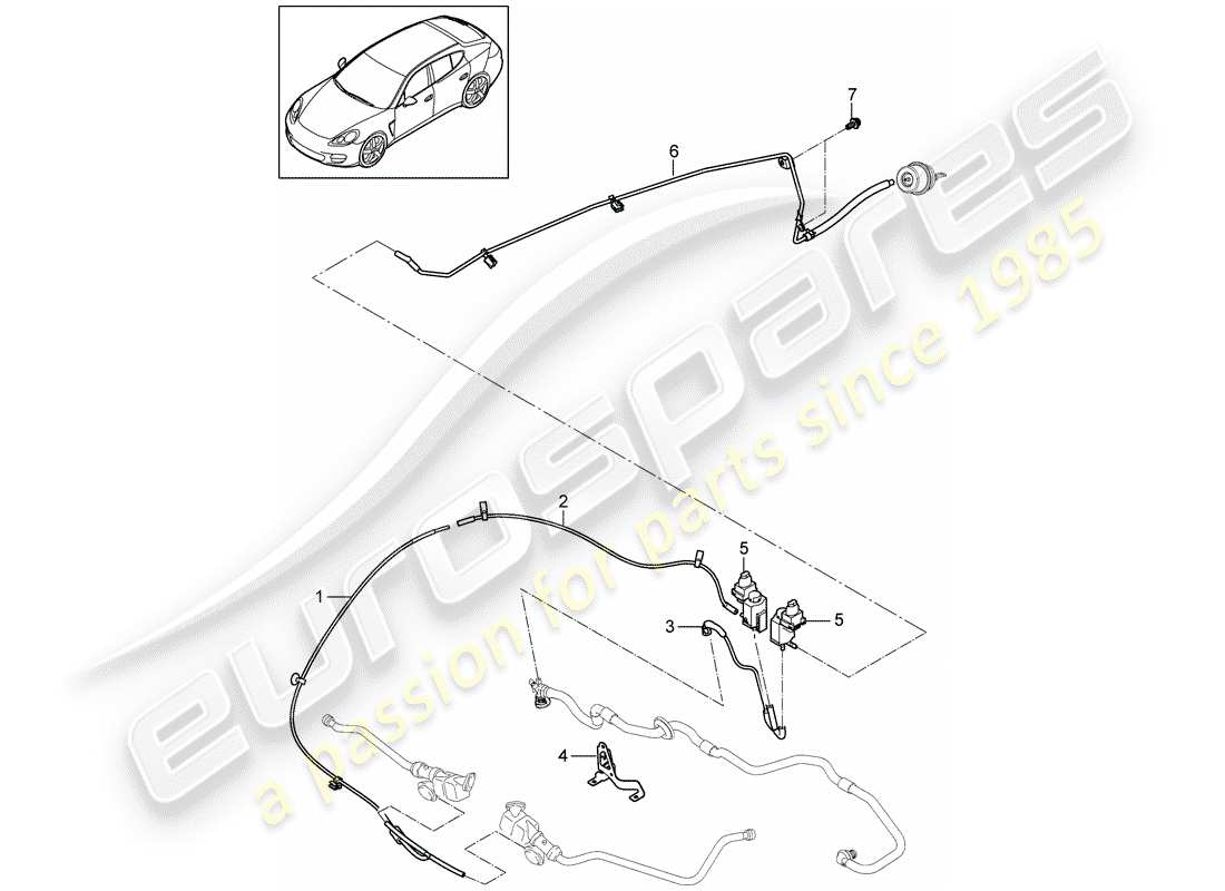 porsche 2015 (panamera 970) pressure pipe vacuum line part diagram
