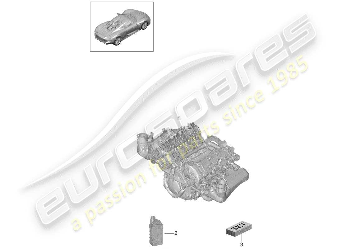 porsche 918 spyder (2015) replacement engine parts diagram