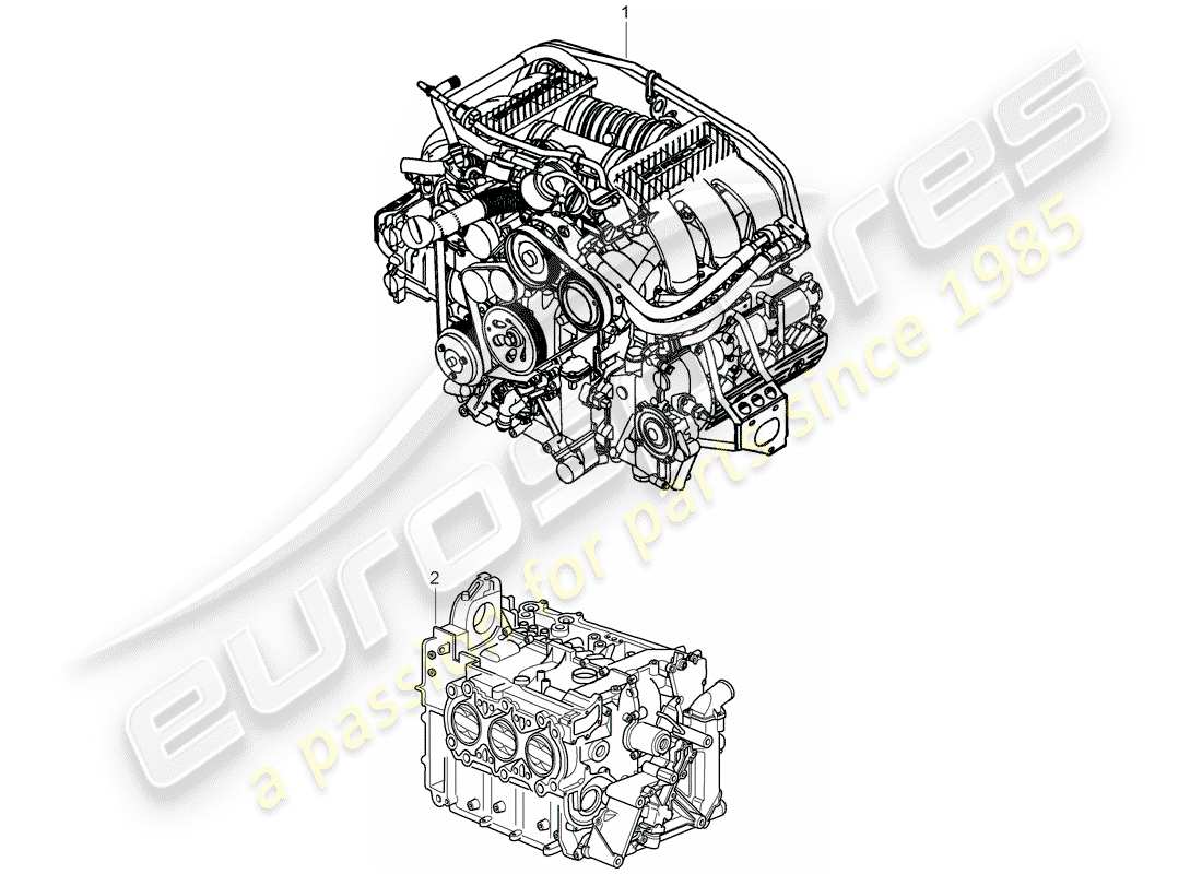 porsche 2005 (997-1) replacement engine parts diagram