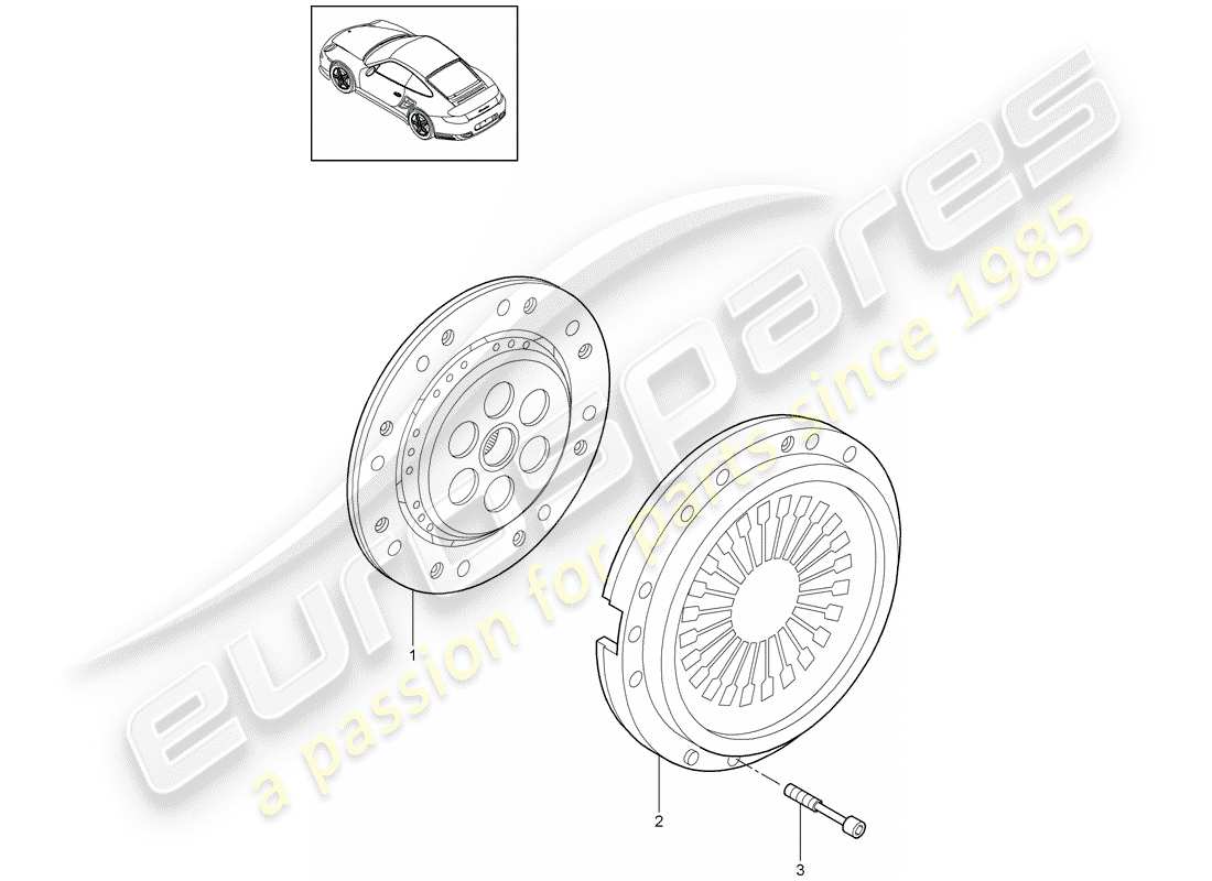 porsche 2011 (997-2 turbo / gt2 rs) clutch parts diagram