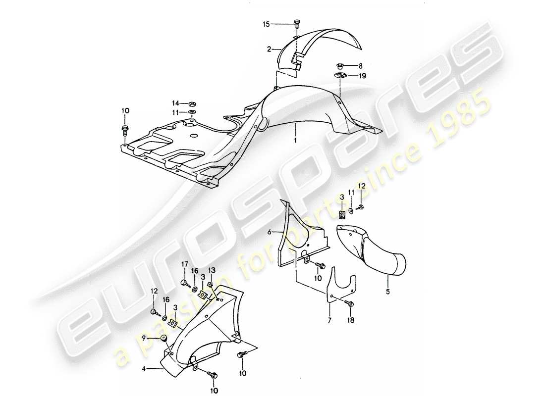 porsche 1990 (964) air duct parts diagram