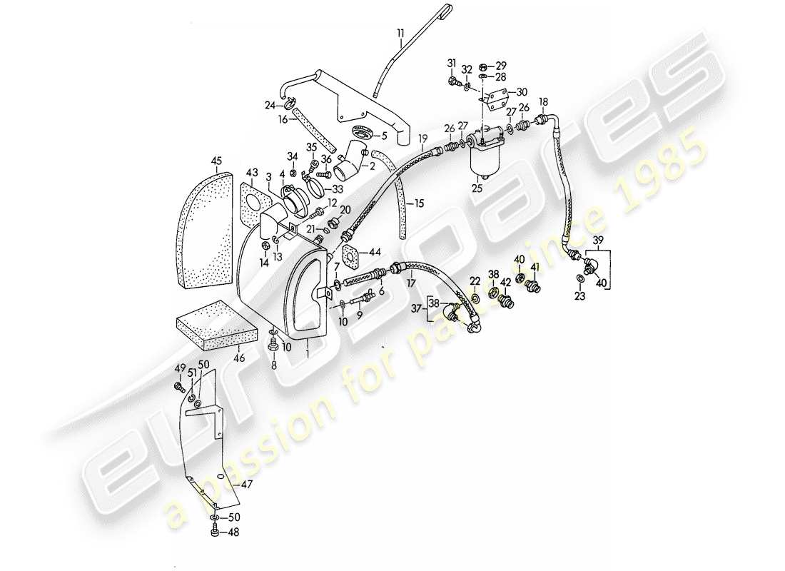 porsche 1951 (356/356a) oil container - m 90 501 >> 91 000 part diagram