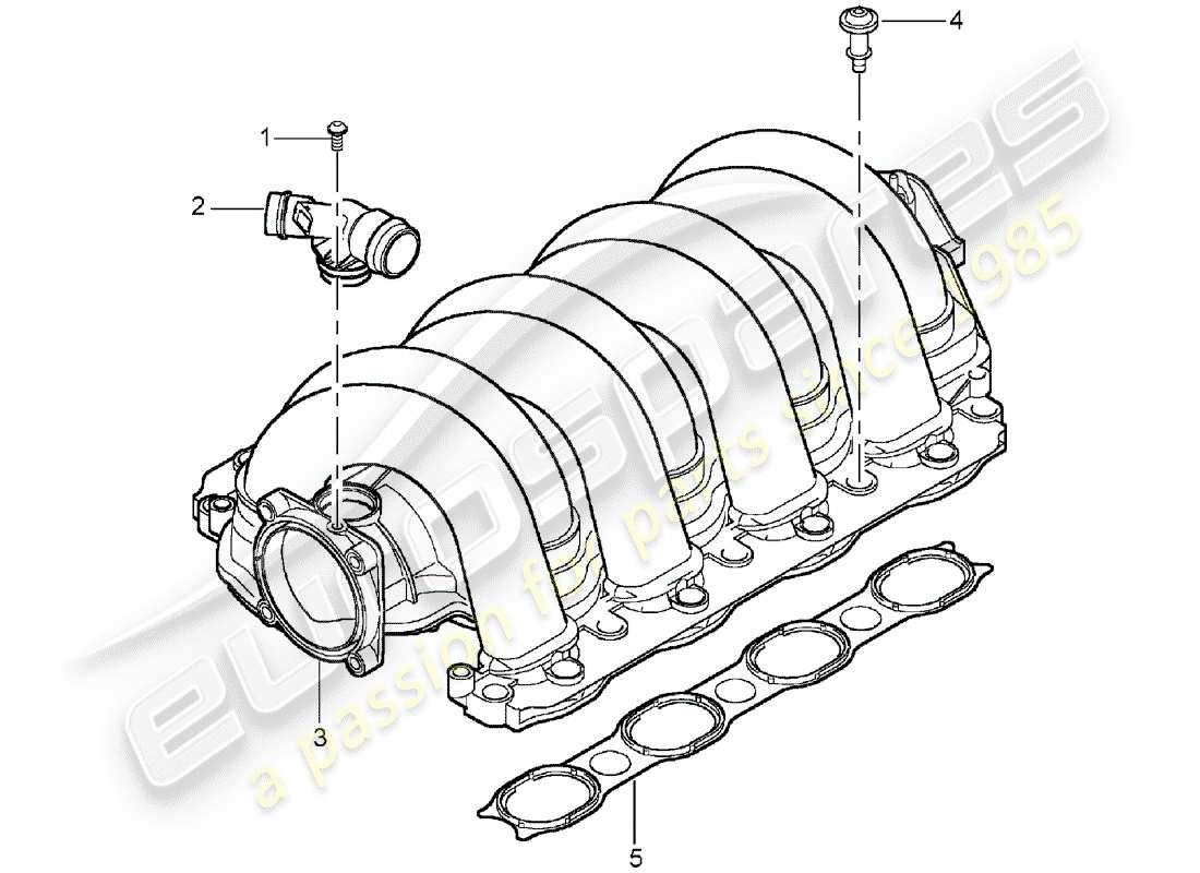 porsche 2005 (cayenne e1 9pa) intake air distributor part diagram