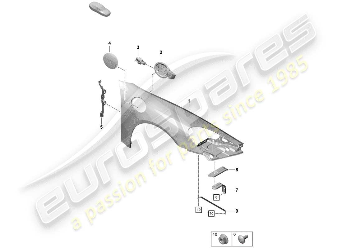 porsche 2020 (718 boxster spyder) wing parts diagram