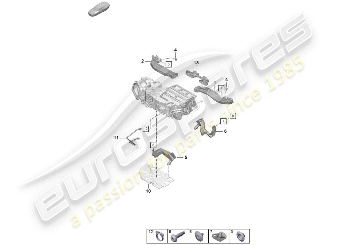 porsche 2019 (718 boxster spyder) air guide part diagram