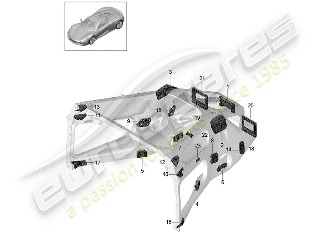 porsche 2015 (918 spyder) special repair concept parts diagram