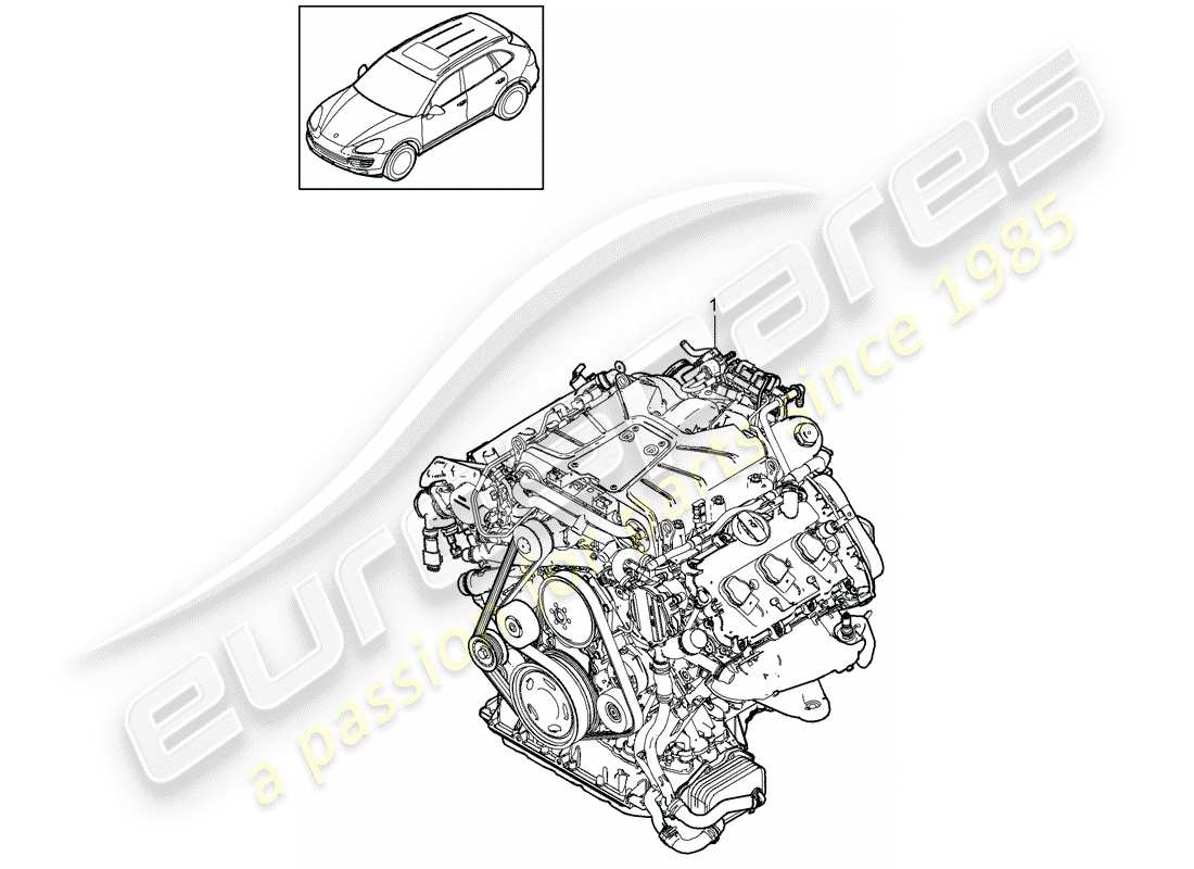 porsche 2017 (cayenne e2 92a) replacement engine part diagram