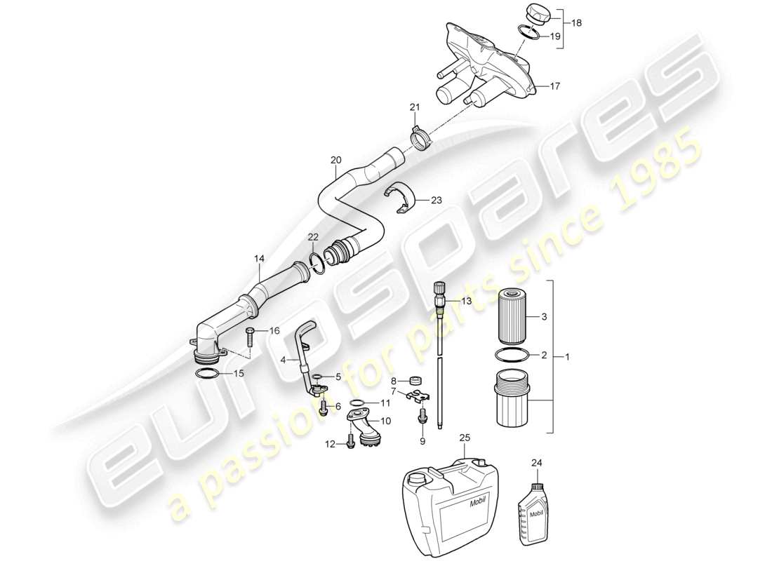 porsche 2005 (987 boxster) engine (oil press./lubrica.) parts diagram