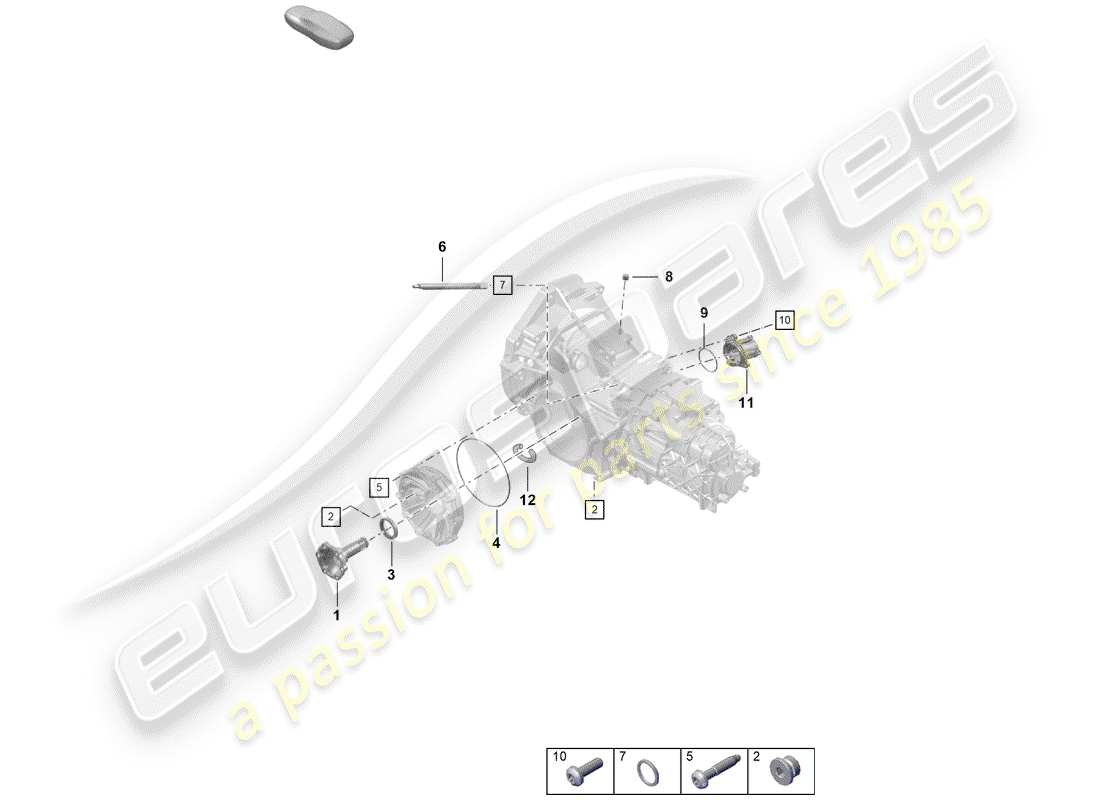 porsche 2019 (718 boxster spyder) manual gearbox individual parts part diagram